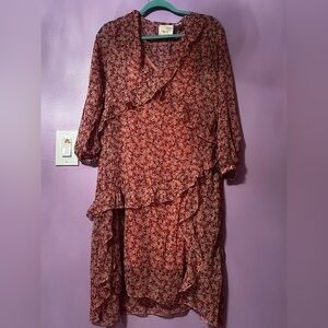 Maeve Orange Ruffled Tiered Sundress